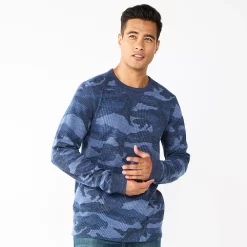 Men's Sonoma Goods For Life® Graphic Thermal Crew -Hot Sale Adult Shop 6003172 Blue Camo