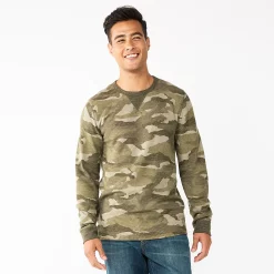 Men's Sonoma Goods For Life® Graphic Thermal Crew -Hot Sale Adult Shop 6003172 Green Camo