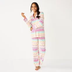 Women's Sonoma Goods For Life® Velour Pajama Shirt & Pajama Pants Sleep Set 7 Women's Sonoma Goods For Life® Velour Pajama Shirt & Pajama Pants Sleep Set -Hot Sale Adult Shop 6076017 Ivory Fun Fisle