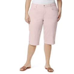 Plus Size Gloria Vanderbilt Kaia Denim Skimmer Shorts -Hot Sale Adult Shop 6102317 Ribbon Pink