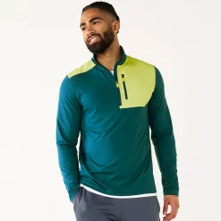 Men's Tek Gear® Mixed Media Pullover -Hot Sale Adult Shop 6119976 Blue Dye Lime