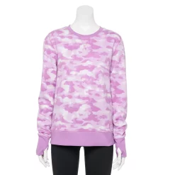 Petite Tek Gear® Ultrasoft Fleece Crewneck Sweatshirt -Hot Sale Adult Shop 6120169 Purple Camo