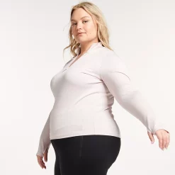 Women's FLX Balance Ribbed Quarter-Zip Mockneck Top