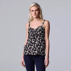 Women's Simply Vera Vera Wang Twist-Front Tank -Hot Sale Adult Shop 6120509 Mini Shadow Stems A