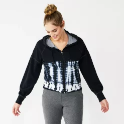 Women's Tek Gear® French Terry Crop Zip-Up Jacket -Hot Sale Adult Shop 6120577 Black