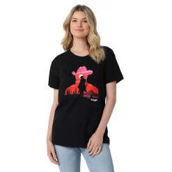 Women's Wrangler Boyfriend Graphic Tee -Hot Sale Adult Shop 6142130 Black Sunset Cowboy