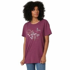 Women's Wrangler Boyfriend Graphic Tee -Hot Sale Adult Shop 6142130 Maroon States