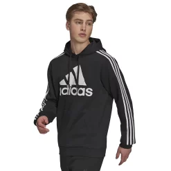 Men's adidas Essential Big Logo Fleece Hoodie -Hot Sale Adult Shop 6142188 Black White