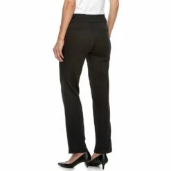 Women's Croft & Barrow® Effortless Stretch Pull-On Mid-Rise Straight-Leg Pants -Hot Sale Adult Shop 6142232 ALT2