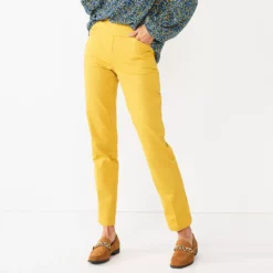 Women's Croft & Barrow® Effortless Stretch Pull-On Mid-Rise Straight-Leg Pants -Hot Sale Adult Shop 6142232 Gold