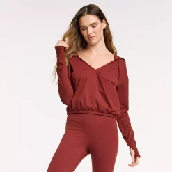 Women's FLX Surplice Lightweight Hoodie -Hot Sale Adult Shop 6142318 Chic Burgundy