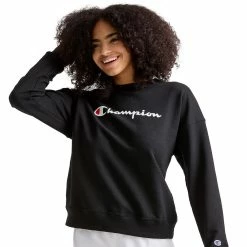 Women's Champion® Powerblend Fleece Boyfriend Sweatshirt -Hot Sale Adult Shop 6142415 Black