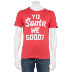 Men's Holiday Character Tees -Hot Sale Adult Shop 6142724 Red Heather Yo Santa