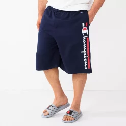 Big & Tall Champion® Vertical Script Fleece Shorts -Hot Sale Adult Shop 6171471 Navy
