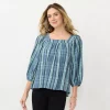 Petite LC Lauren Conrad Squareneck Peasant Top