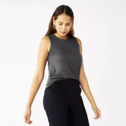 Nine West Essential Easy High-Neck Tank -Hot Sale Adult Shop 6171805 Coal Heather