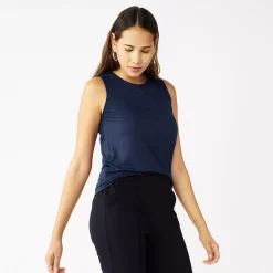 Nine West Essential Easy High-Neck Tank -Hot Sale Adult Shop 6171805 Navy