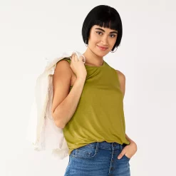 Nine West Essential Easy High-Neck Tank -Hot Sale Adult Shop 6171805 Sergio Olive