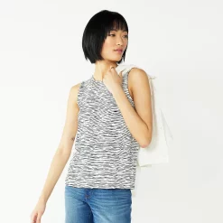 Nine West Essential Easy High-Neck Tank -Hot Sale Adult Shop 6171805 White Horizon Stripe