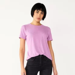 Women's Nine West Essential Crewneck Tee -Hot Sale Adult Shop 6172706 Lupine Lilac Rib