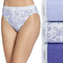Women's Jockey® Classics 3-pk. French Hi-Cut Panty Set 9481 -Hot Sale Adult Shop 830800 Dreamy Blue Asst