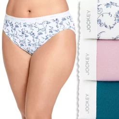 Women's Jockey® Classics 3-pk. French Hi-Cut Panty Set 9481 -Hot Sale Adult Shop 830800 Really Teal Asst